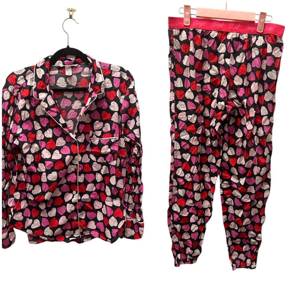 Victorias Secret Pink Cotton Long Sleeve and Pant Pajama Set